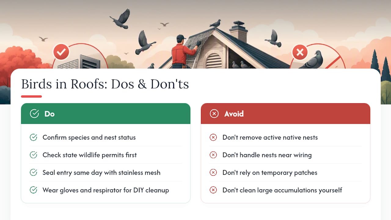Frequently Asked Questions About Birds in Roofs — overview diagram