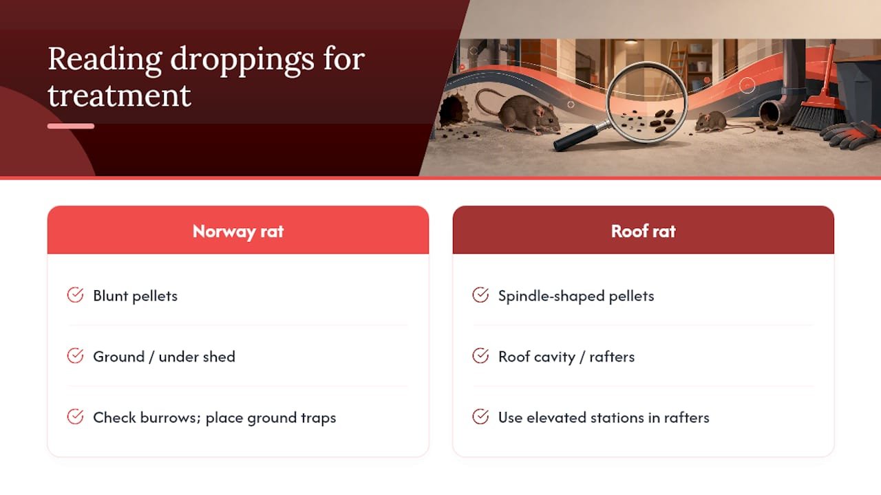 How Professionals Read Droppings to Plan Treatment — overview diagram