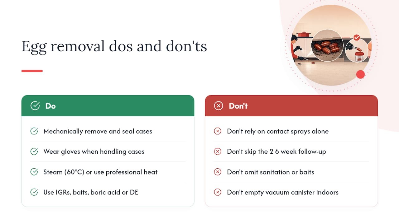 How to Get Rid of Cockroach Eggs — overview diagram