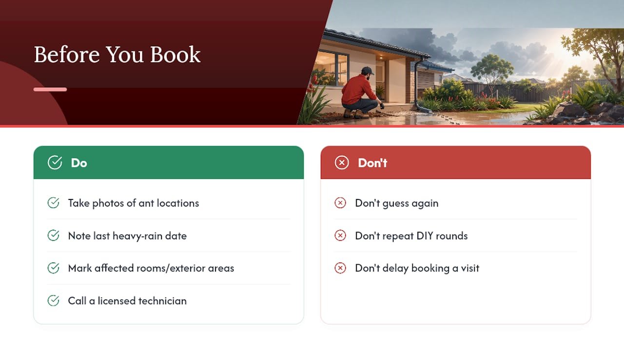 Booking Post-Rain Ant Control With BugsPatrol — overview diagram