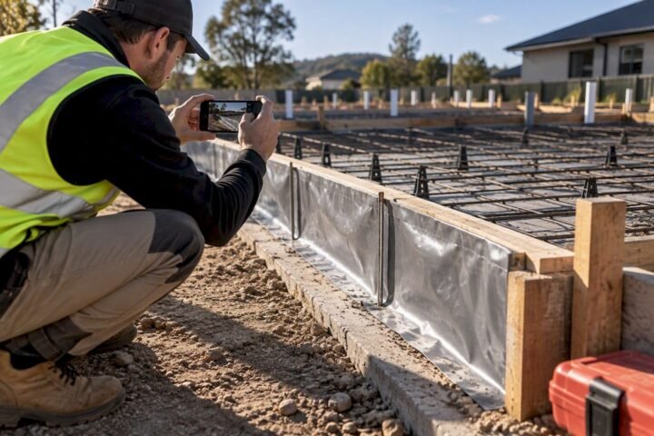 Termite barrier installed before slab pour