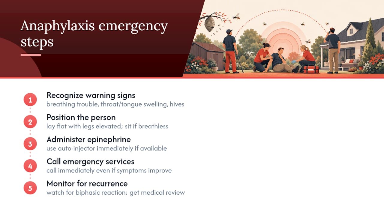 Anaphylaxis recognition and emergency response steps