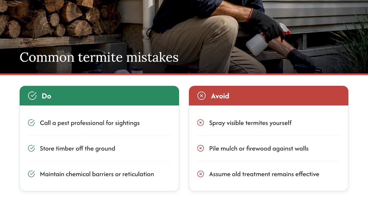 Three termite treatment mistakes and consequences