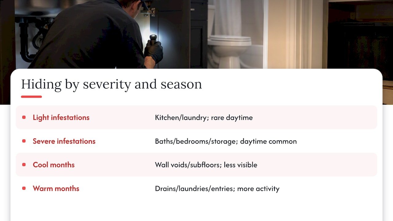 10. How hiding behavior shifts with severity and season — overview diagram