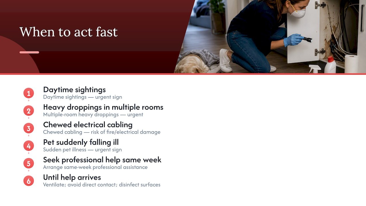 Rat warning signs and urgent response actions