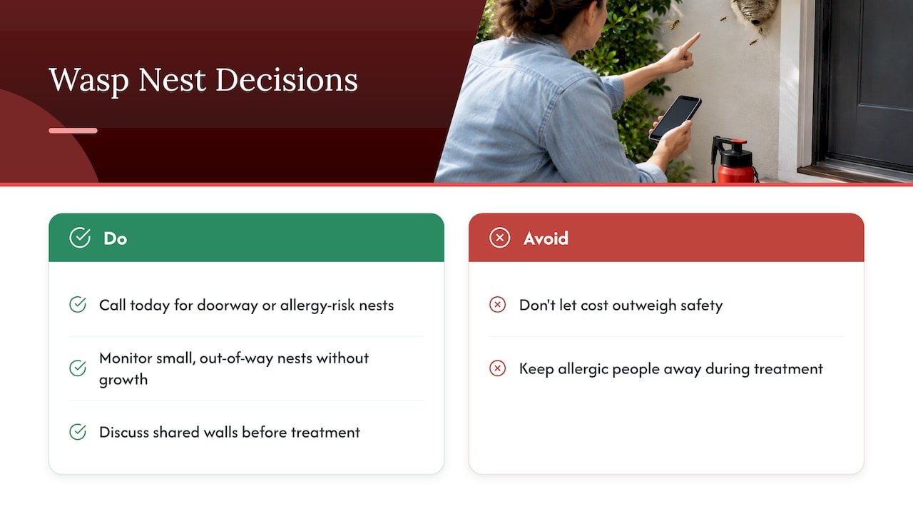 Checklist branches from nest risk to next action